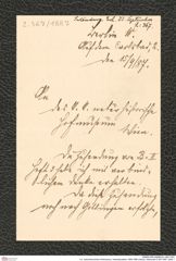 k.k. naturhistorisches Hofmuseum, Intendanzakten 1885-1896 (Hauer), Aktenzahl Z.367/1887, Seite 1